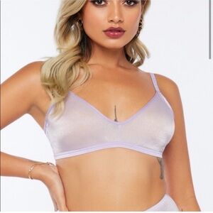 Savage X Fenty sheer purple lavender lilac sparkle holographic bralette (Med)